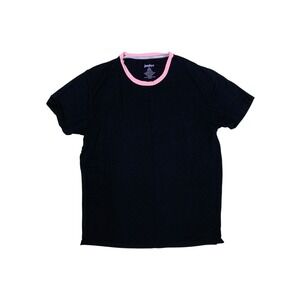 Jambys‎ Black Pink Trim JamTee Modal Lounge Sleep Shirt Soft Comfort Relaxed M